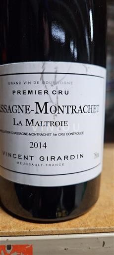 Bourgogne Chassagne-montrachet Premier Cru Vincent Girardin La Maltroie 2014