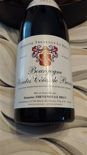 Rượu vang Rouge sec Domaine Thevenotle Brun 2023 Pháp Bourgogne Không được chỉ định AOC