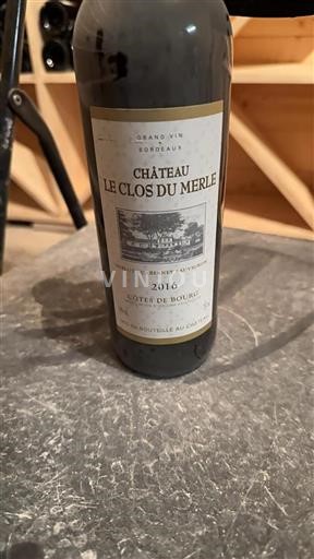 Bordéus Côtes-de-bourg Château Le Clos Du Merle 2016