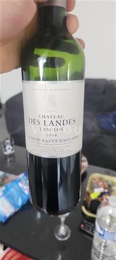 Vin Rouge sec L'Enclos Château Des Landes 2018 France Bordeaux Lussac-saint-émilion AOC