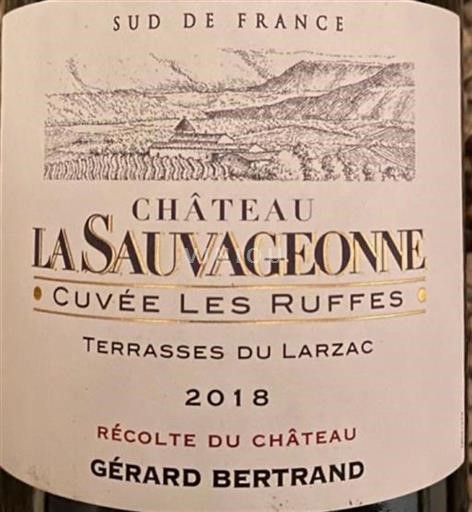 Languedoc Terrasses-du-larzac Château La Sauvageonne Les Ruffes 2018