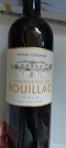 Bordeaux Pessac-Léognan Château Rouillac L'Orangerie de Rouillac 2019