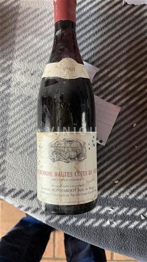 Burgundy Hautes Côtes de Nuits Domaine Bonnardot 1988