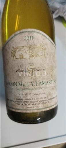 Borgonha Mâcon e mâcon-villages Henry Greuzard 2018