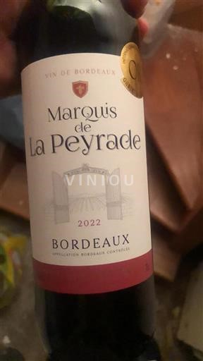Vin Rouge sec Marquis de La Peyrade 2022 France Bordeaux AOC
