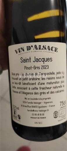 Alsazia Famille Hebinger Saint Jacques 2023