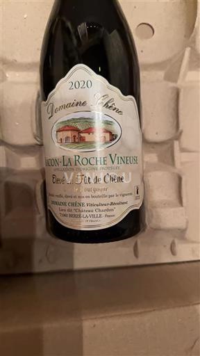 Vin Blanc sec La roche vineuse Domaine Chêne 2020 France Bourgogne Mâcon et mâcon-villages AOC