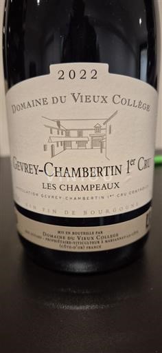 Bourgogne Gevrey-chambertin Premier Cru Domaine Vieux College Les Champeaux 2022