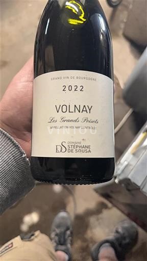 Vin Rouge sec Les Grands Poisots Stéphane De Sousa 2022 France Bourgogne Volnay AOC Premier Cru