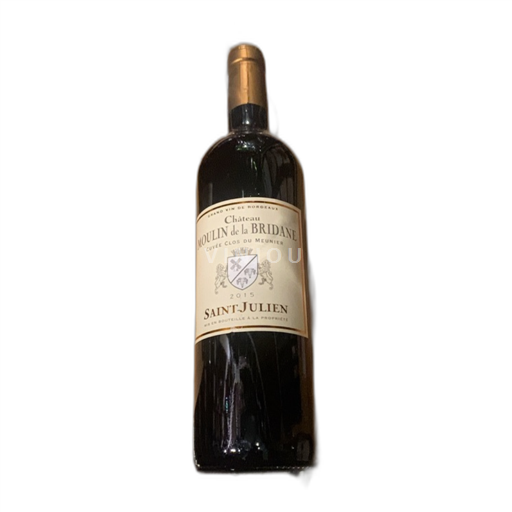 Vin Rouge sec Clos du Meunier Château Moulin de la Bridane 2015 France Bordeaux Saint-Julien AOC