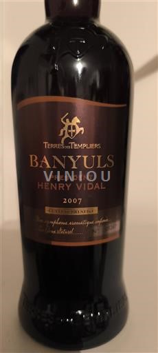 Roussillon Banyuls Terre Des Templiers Président Henry Vidal 2007