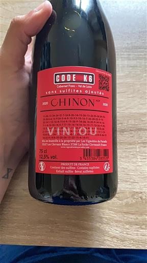 Loiren laakso Chinon Les Vignobles Du Paradis Code K6 2020
