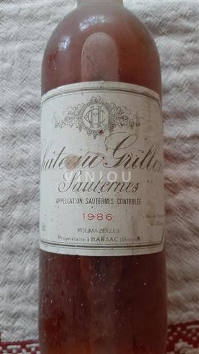 Bordeaux Sauternes Château Grillon 1986