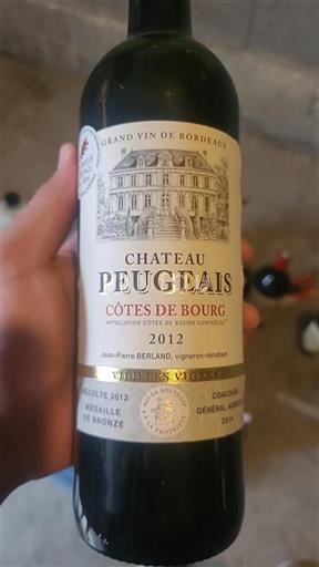Vin Rouge sec Vieilles Vignes Château Peugeais 2012 France Bordeaux Côtes-de-bourg AOC