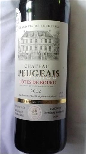 Bordéus Côtes-de-bourg Château Peugeais Vieilles Vignes 2012