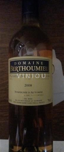 Lounais-Ranska Pacherenc-du-vic-bilh Domaine Berthoumieu Symphonie d'Automne 2008