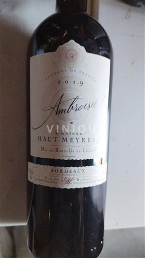 Bordeaux Château Hautmeyreau Ambroisie 2019