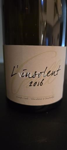 Elzas Sylvaner Domaine Joseph Gsell L'insolent 2016