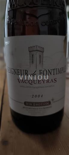 Rhône Valley Vacqueyras Seigneur De Fontimple Vin Emotion 2004