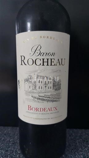 Vin Rouge sec Baron Rocheau 2018 France Bordeaux AOC