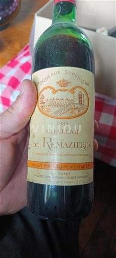 Bordeaux Bordeaux Supérieur Château Remazières 1985