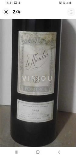 Burdeos Pomerol Château Le Moulin 1998