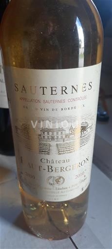 Bordeaux Sauternes Château Haut Bergeron 2010