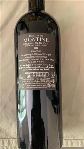 Rhône Valley Grignan-les-Adhémar Domaine Montine Séduction 2022