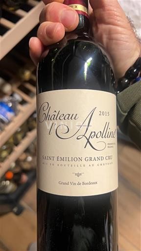 Bordeaux Saint-Émilion Grand Cru Grand Cru Château L'apolline 2015
