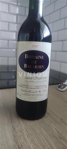 Bordeaux Bordeaux supérieur Domaine Balardin 2007