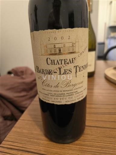 Sudoeste Côtes de Bergerac Château Barde Haut Les Tendot 2002