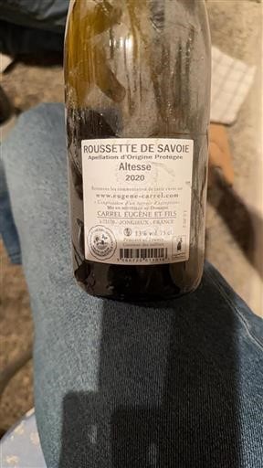Saboya y Bugey Roussette de Saboya Domaine Carrel Eugène Et Fils Altesse 2020