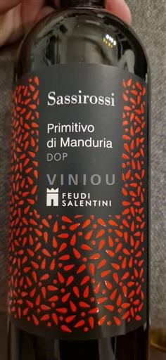 Apulia Mandurian primitiivi Feudi Salentini Sassirossi 2020