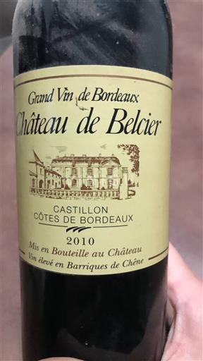 Bordeaux Castillon-côtes-de-bordeaux Château Belcier 2010