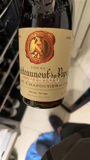 Rhônen laakso Châteauneuf-du-Pape M. Chapoutier Barbe Rac 1990