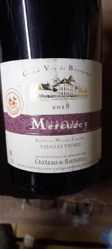 Burgundy Mercurey Château Santenay Vieilles Vignes 2018