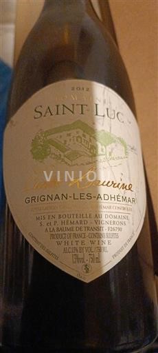 Rhône Valley Grignan-les-Adhémar Domaine Saint Luc Laurine 2012
