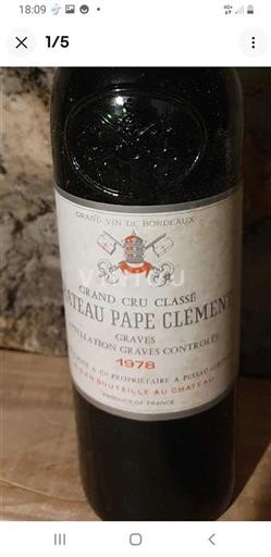 Bordeaux Graves Grand Cru Pape Clement 1978