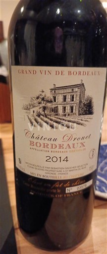 Bordeaux Château Drouet 2014