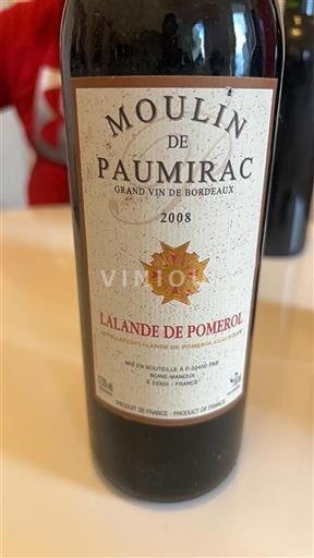 Bordeaux Lalande-de-pomerol Moulin De Paumarac 2008