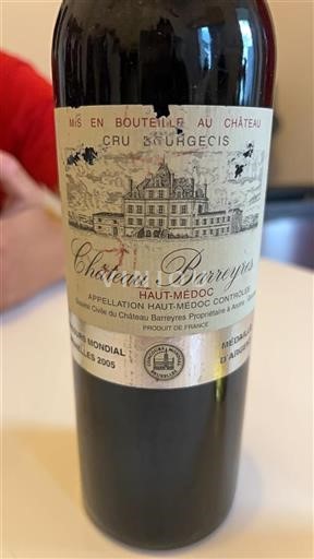 Bordeaux Haut-Médoc Cru Bourgeois Barreyres 2005