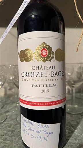 Bordeaux Pauillac Grand Cru Château Croizet Bages 2015