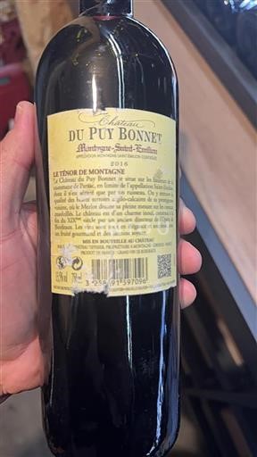 Bordéus Montagne-saint-émilion Château Puy Bonnet 2016