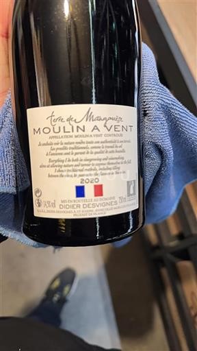 Beaujolais Moulin-à-vent Didier Desvignes Terre de Manganèse 2020