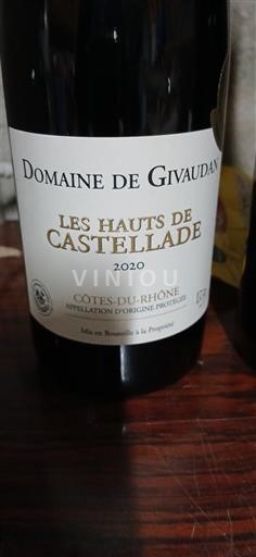 Rhônen laakso Côtes-du-rhône Domaine Givaudan Les Hauts de Castellade 2020