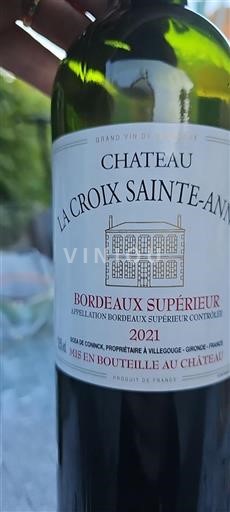 Bordeaux Bordeaux supérieur Château La Croix Sainteanne 2021