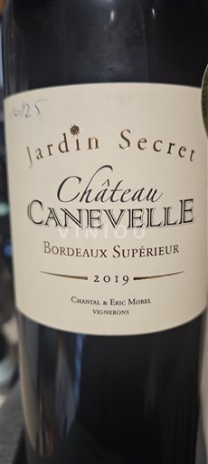Bordeaux Bordeaux supérieur Château Canevelle Jardin Secret 2019
