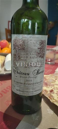 Bordeaux Saint-Georges-Saint-Émilion Château Bertin Prestige 2016