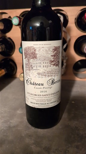 Bordeaux Saint-Georges-Saint-Émilion Château Bertin Prestige 2016