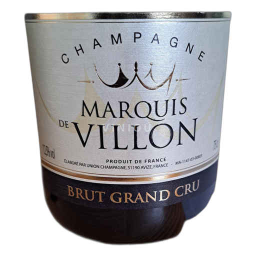 Champaña Champán Marquis de Villon Brut Grand Cru Sin añada